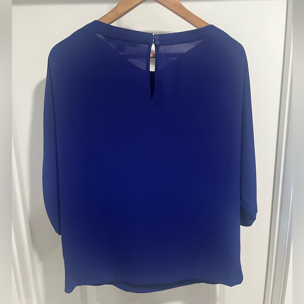 Diane Von Furstenberg blue oversized dolman sleeve blouse